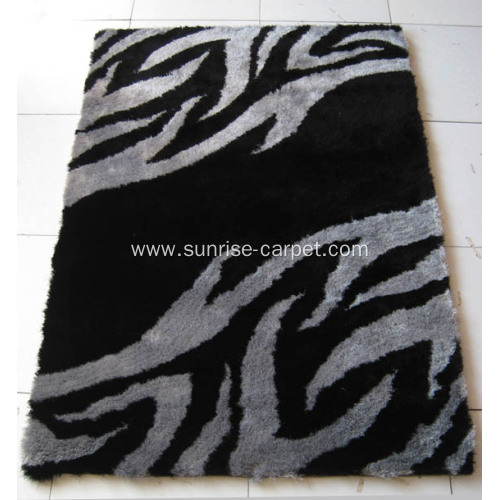 Polyester Silk Shaggy Carpet with Design